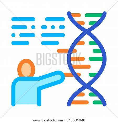Human Genetics Research Biohacking Icon Vector Thin Line. Contour Illustration