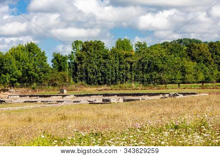 Archaeological site showing Roman ruins at Saint Bertrand de Comminges, Pyrenees, France