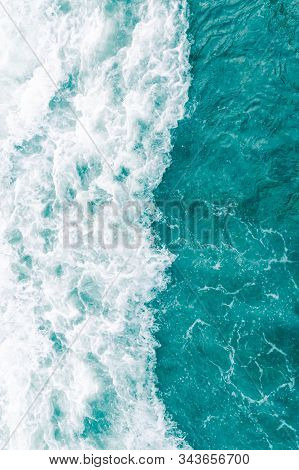 Aqua Green Ocean Wave During Summer Tide, Abstract Sea Nature Background