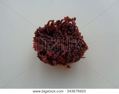 Close Up View Of Jajanan Snack Food Cake Kue Carang Mas Emas Or Sarang Balam Semut Or Golden Nest Or