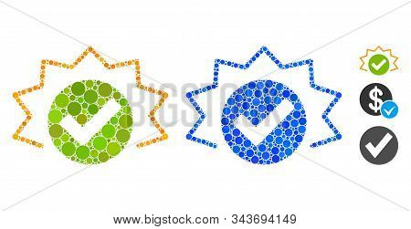 True Alert Mosaic Of Circle Elements In Variable Sizes And Shades, Based On True Alert Icon. Vector 