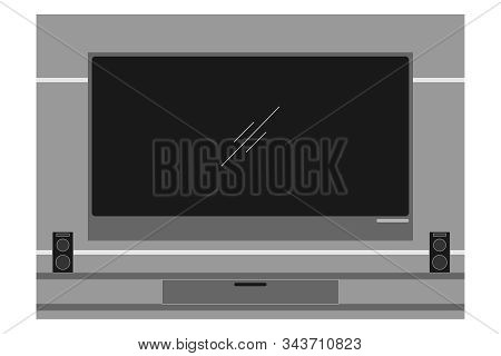 Furniture Built In For Televisions And Stereos In The Living Room.