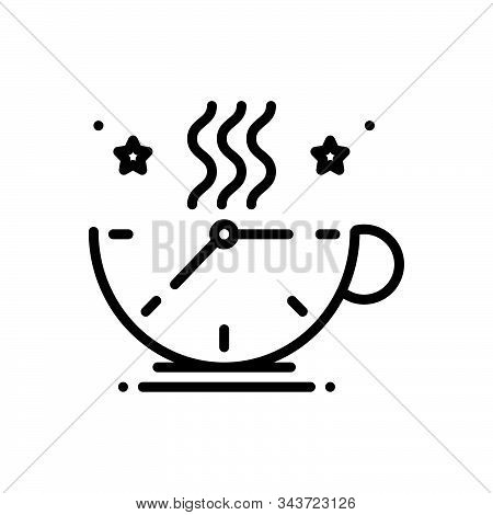 Black Line Icon For Breaktime Relaxing Coffee  Break Tea Time