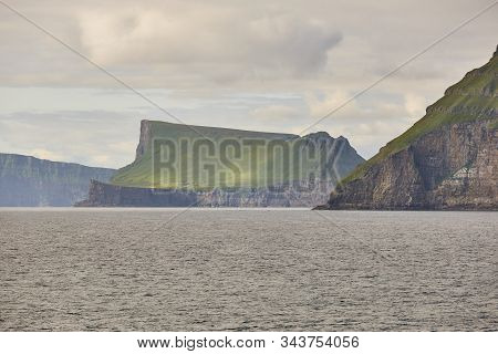 Stora Dimun Dramatic Island In Faroe Archipelago. North Atlantic Ocean