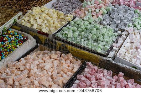 Turkish Delight On A Market In Dogubeyazit, Turkey.