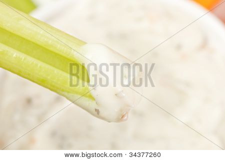 Økologisk sprød selleri og Ranch Dip