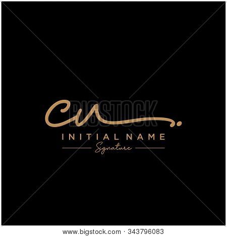 Letter Initial Cu Signature Logo Template Vector