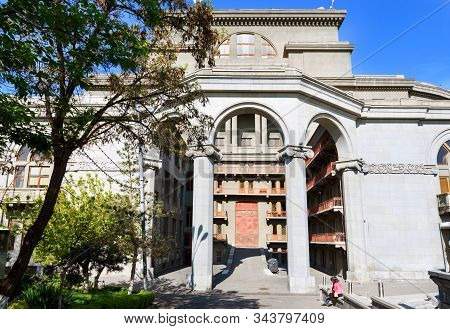 Erevan, Armenia-april, 29 2019: Armenian Academic Opera And Ballet Theater, Side View. Yerevan