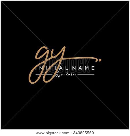 Letter Initial Gy Signature Logo Template Vector