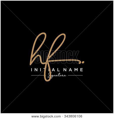 Letter Initial Hf Signature Logo Template Vector