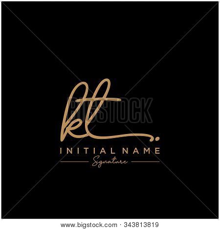 Letter Initial Kt Signature Logo Template Vector