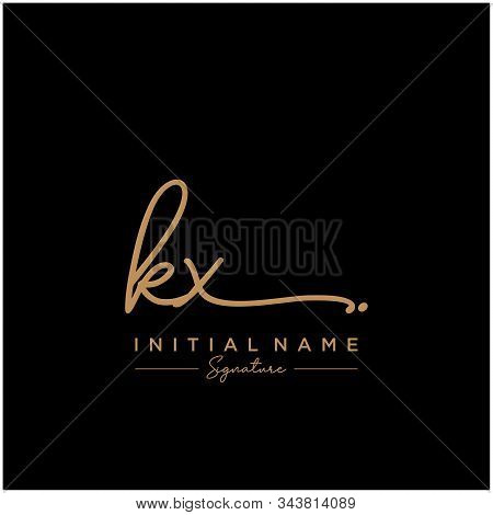 Letter Initial Kx Signature Logo Template Vector