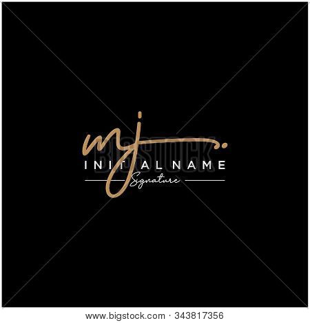 Letter Initial Mj Signature Logo Template Vector