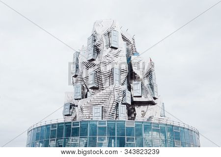 Twisting Tower Designed By Architect Frank Gehry For Luma Arles Cultural Centre. Arles, France, Sept