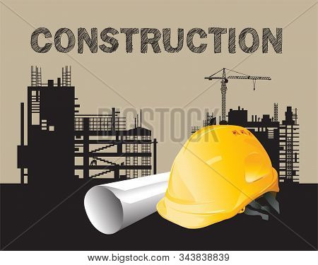 Construction Concept, Silhouette Background, Vector Design,engineer