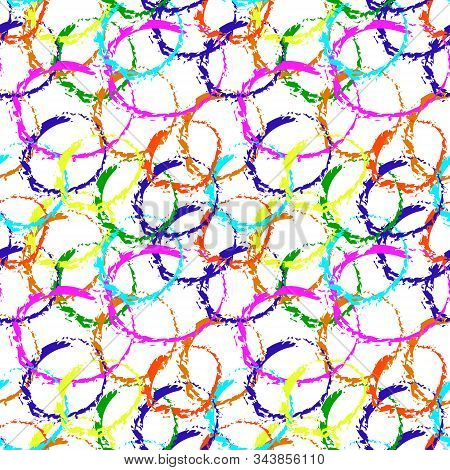 Seamless Vector Pattern. Multi-colored Circles. Vivid Illustration. Suitable For Packaging, Textiles