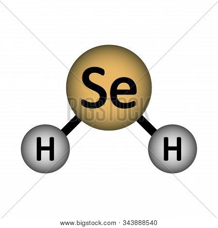 Hydrogen Selenide Molecule Icon On White Background. Vector Illustration.