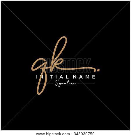 Letter Initial Qk Signature Logo Template Vector