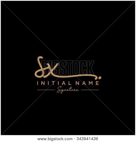 Letter Initial Sx Signature Logo Template Vector