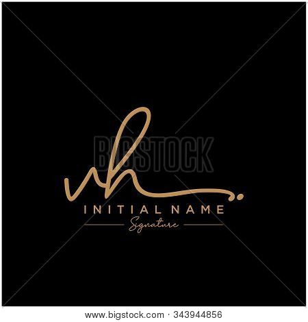 Letter Initial Vh Signature Logo Template Vector