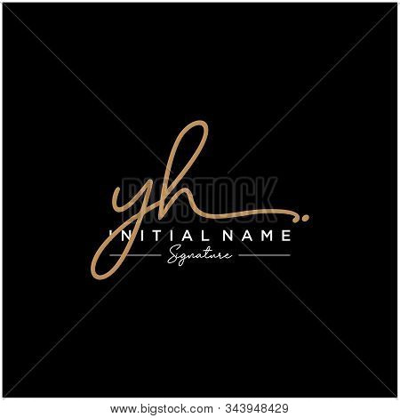 Letter Initial Yh Signature Logo Template Vector
