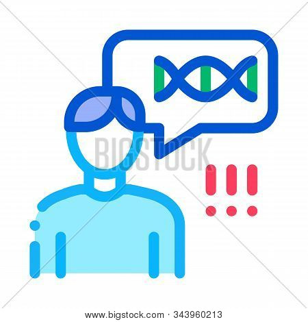 Man Genetic Molecule Icon Vector. Outline Man Genetic Molecule Sign. Isolated Contour Symbol Illustr