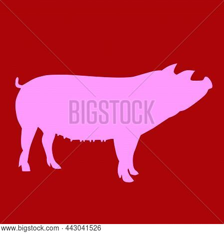 Pig Animal Silhouette Fanua Vector Illustration Clipart