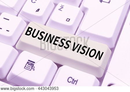 Writing Displaying Text Business Vision. Internet Concept Grow Your Business In The Future Based On 