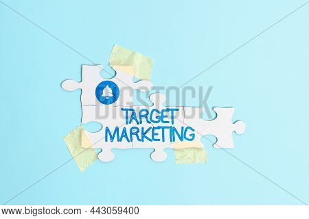 Sign Displaying Target Marketing. Business Concept Audience Goal Chosen Clients Customers Advertisin