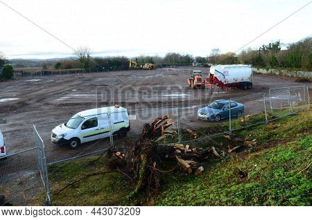 Prestatyn, Uk: Dec 14, 2021: The Former Site Of Prestatyn Outdoor Market Has Been Cleared And Prepar