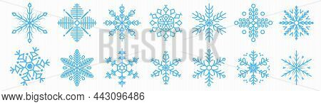 Snowflakes Doodle Hand Drawn For Christmas Design.