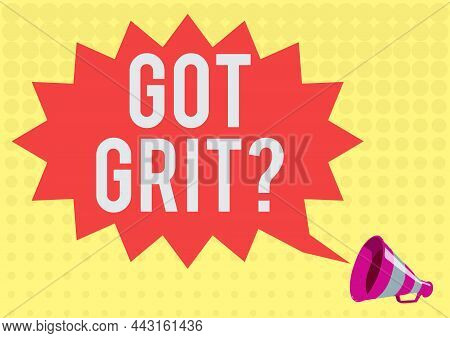 Text Showing Inspiration Got Grit Question. Business Showcase A Hardwork With Perseverance Towards T