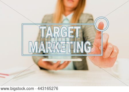 Handwriting Text Target Marketing. Word For Audience Goal Chosen Clients Customers Advertising Tech 
