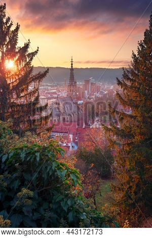 Esslingen Am Neckar, Germany. Cityscape Image Of Picturesque Old Town Of Esslingen Am Neckar, German