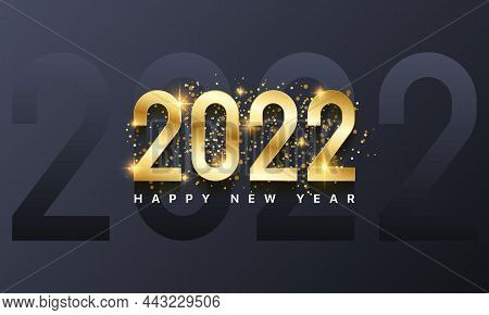 Happy New Year 2022. Holiday Greeting Card. Modern Greeting Card Design For New Year 2022