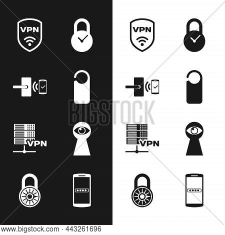 Set Please Do Not Disturb, Digital Door Lock With Wireless, Shield Vpn, Padlock Clock, Server And Ke
