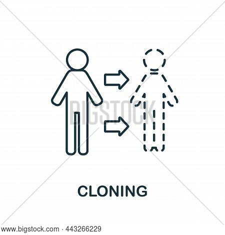 Cloning Icon. Line Element From Bioengineering Collection. Linear Cloning Icon Sign For Web Design, 