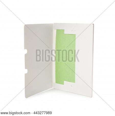 Package Of Facial Oil Blotting Tissues Isolated On White. Mattifying Wipes