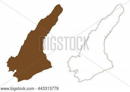 Awaji Island (japan, East Asia, Japanese Archipelago) Map Vector Illustration, Scribble Sketch Awaji