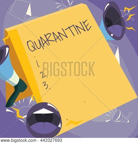 Conceptual Display Quarantine. Business Idea Restraint Upon The Activities Of Person Or The Transpor