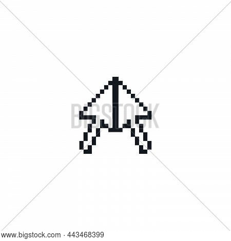 Pixel Alien Ship Icon. Simple Style Space Science Pixel Style Poster Background Symbol. Alien Ship L