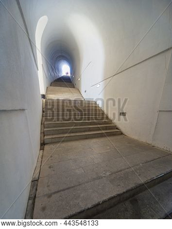 Long Stairway Tunnel To Njegjos Mausoleum,mount Lovcen,montenegro,eastern Europe.