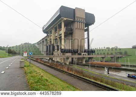 The Strépy-thieu Ship Lift Is A Boat Lift On The Canal Du Center In The Belgian Province Of Hainaut