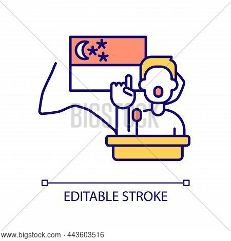 Singapore Government Representative Rgb Color Icon. Diplomatic Representation. Governmental Power. I