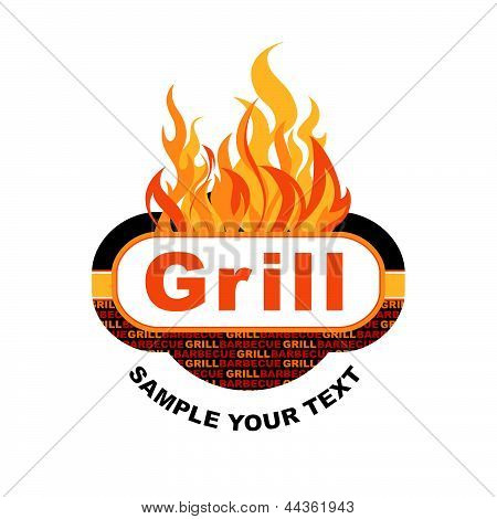 Autocollant de grill sur fond fougueux.
