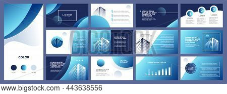 Business Presentation Templates Set. Use For Business Annual Report, Keynote, Brochure Design, Websi