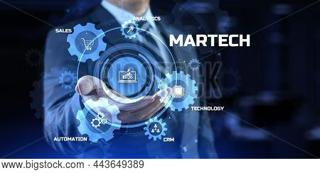 Martech Marketing Technology Concept On Virtual Screen Interface