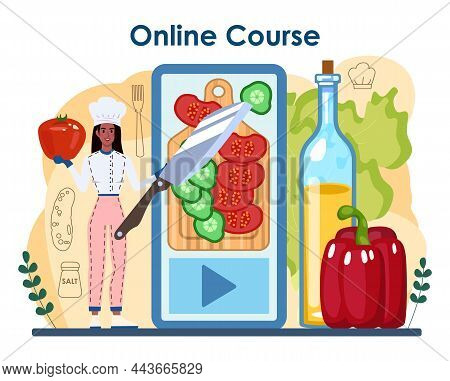 Fresh Salad In A Bowl Online Service Or Platform. Peopple Cooking