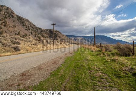 Rural Road In The Mountains In The Similkameen Valley Near Cawston, Bc