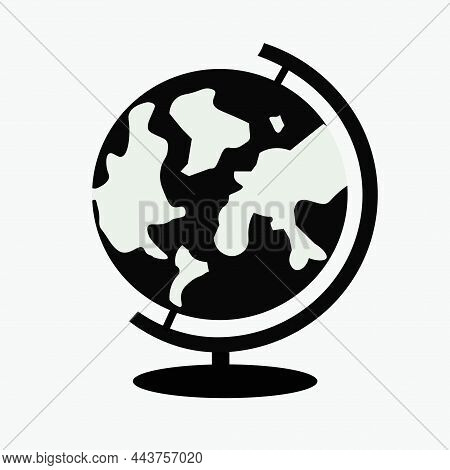 Planet Earth Icon, Globe, Graphic, Silhouette, White, Technology, Illustration, Africa, Stack, Inter